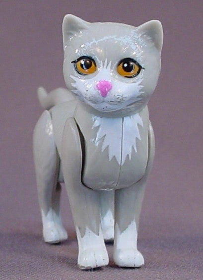 Barbie Pet Doctor Gray Cat Figure, Bobblehead, Vintage, 1995 Mattel, Bobble Head, The Legs & Tail Move, Pet Vet