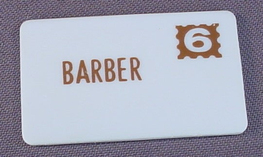 Fisher Price Vintage White Letter Envelope Or Mail, #6 Barber, 2500 Play Family Main St