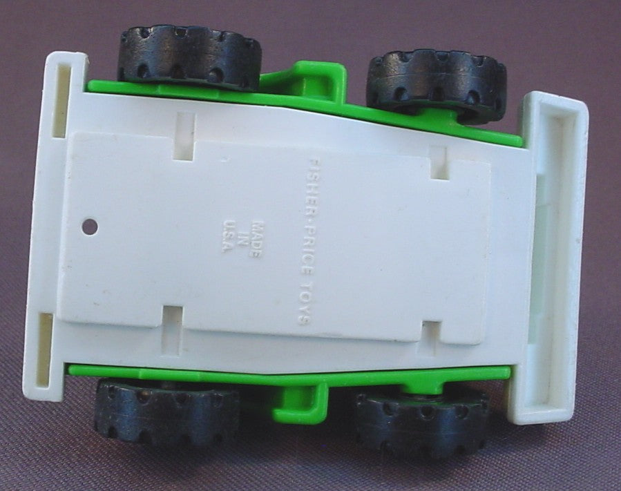 Fisher Price Vintage Green Single Seat Semi Truck Tractor With White Base, 1981-1984