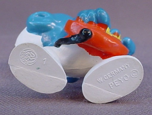 Rock 'N Roll Smurf Playing An Electric Guitar PVC Figure, #20023, 1977 Peyo Schleich, W. Germany, Smurfs, Vintage, Figurine