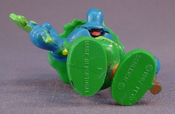 Good Luck Smurf Dressed In Green Irish Clothes & Holding A 4 Leaf Clover PVC Figure, Leprechaun, #20176, 1982 Peyo Schleich, Made In Portugal, Smurfs, Vintage, Figurine, St. Patrick's Day, Green Body & Face