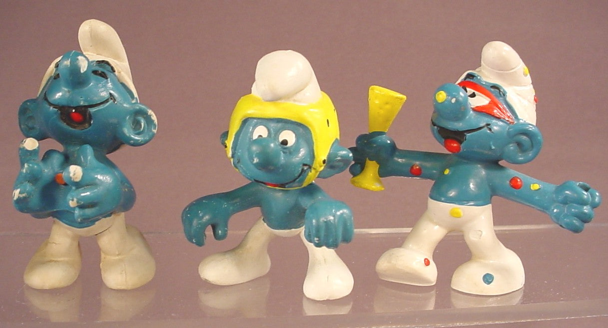 Lot Of 12 Vintage Smurf PVC Figures, They Are All Missing Their Removable Parts Or Accessories, Peyo Schleich, West Germany, Smurfs, Vintage, Figurine