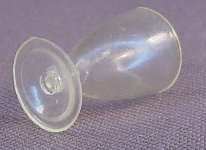 Clear Plastic Goblet Or Glass From A Vintage 1972 Sindy Doll Scenesetter Dining Table Or Sideboard Set, 3/4 Inch Tall