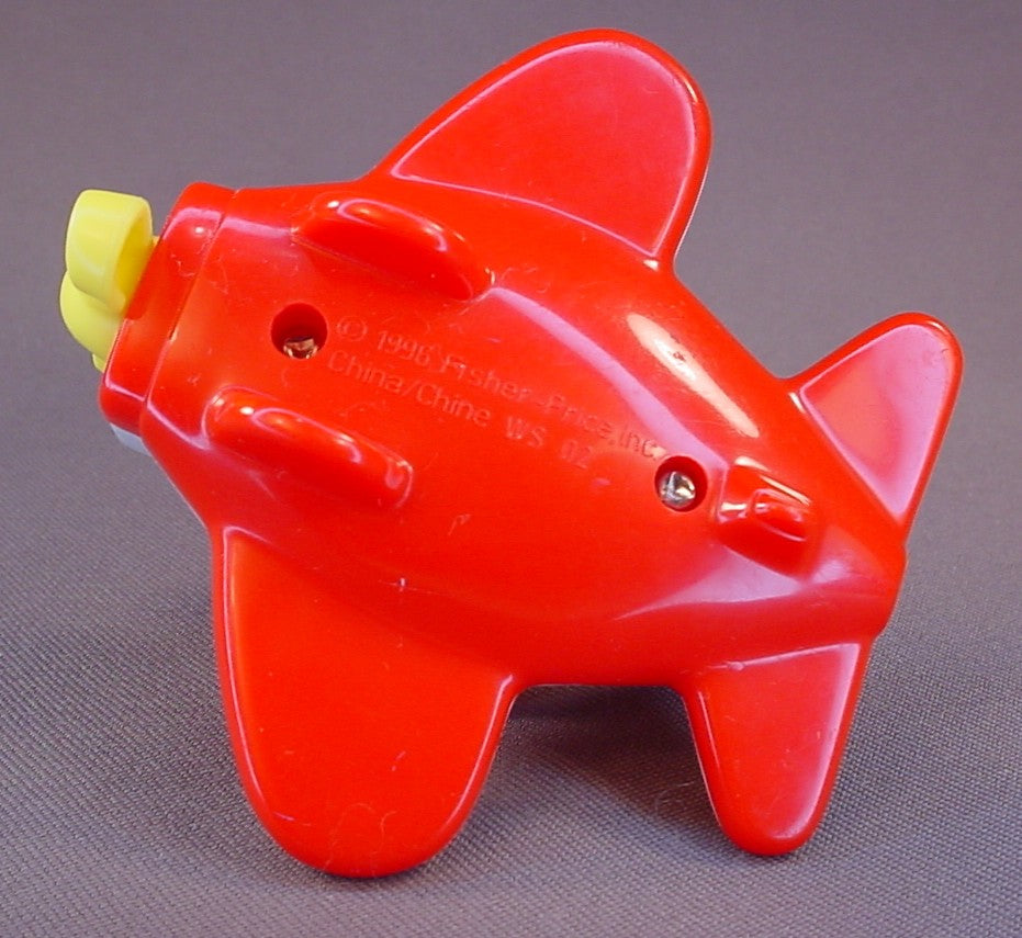Fisher Price Girl With Red Or Orange Hair Flying A White And Red Airplane, The Pilot Turns In Her Seat, The Propeller Spins, McDonalds Under 3 Toy