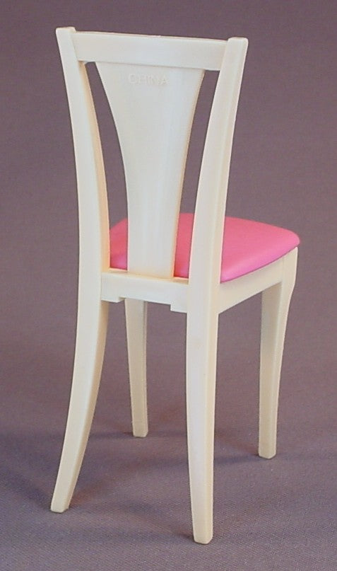 Barbie Living In Style Pink & Light Brown Dining Room Or Kitchen Chair, 5 1/4 Inches Tall, 2002 Mattel