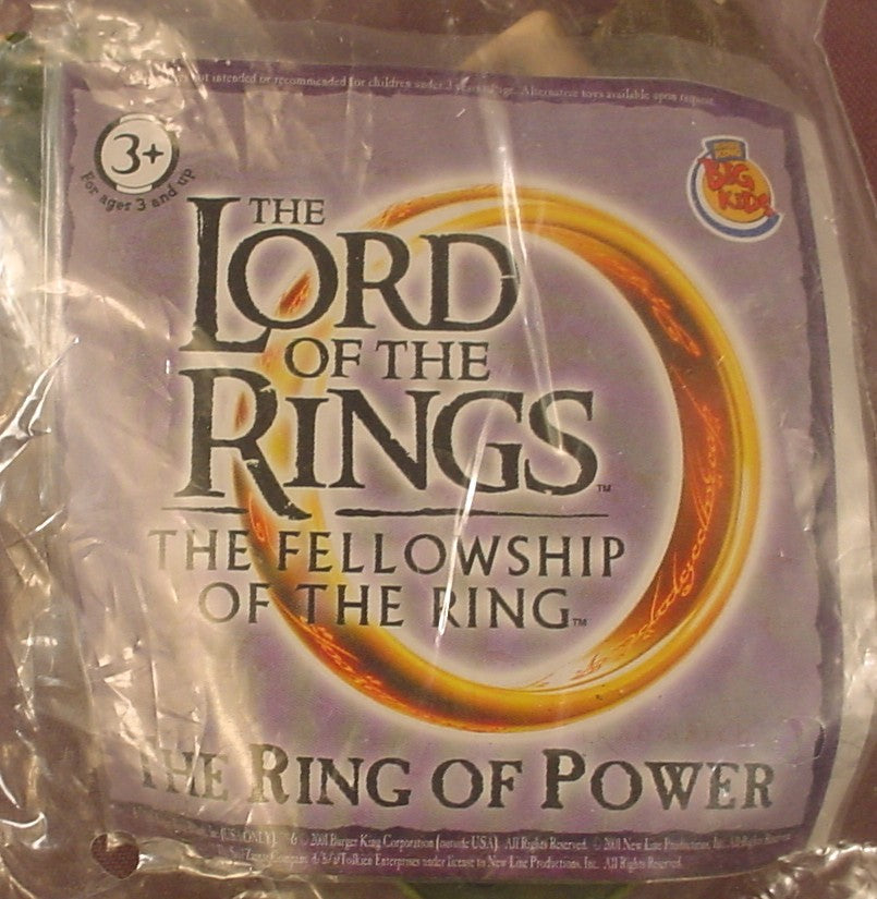 Lord Of The Rings Center One Ring Sealed In The Original Bag, 2001 Burger King