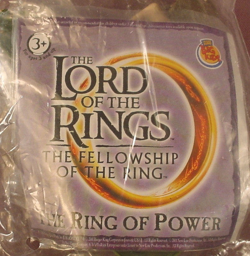 Lord Of The Rings Bilbo Baggins Figure And Base Sealed In The Original Bag, 2001 Burger King