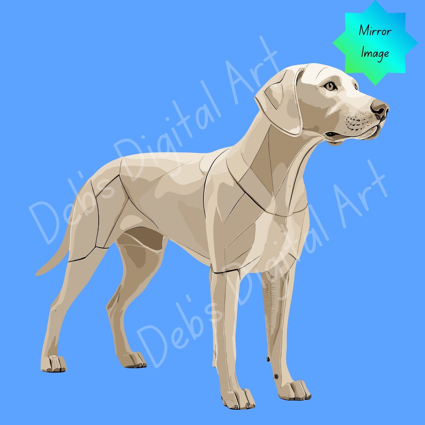 Golden Lab Dog Model Kit Clipart, Plastic Assembly Style Dog Illustration, Retro Pet Clip Art, SVG PNG EPS JPG, 300 DPI Transparent