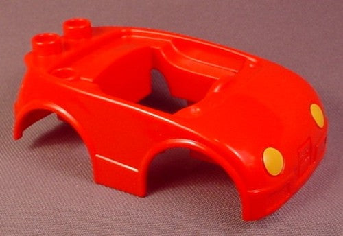 Lego Duplo 92014 Red Car Body With 2 Studs On Back & Yellow Headlig