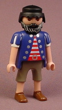 Playmobil Adult Male Pirate Figure In A Blue Uniform Coat