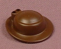 Playmobil Dark Brown Woman's Hat With Medium Brim & 2 Feather Holes