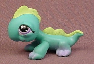 Littlest Pet Shop #1319 Green Iguana With Purple Eyes & Feet