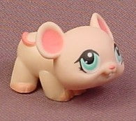 Littlest Pet Shop #1412 Light Pink Mouse With Aqua Blue Eyes