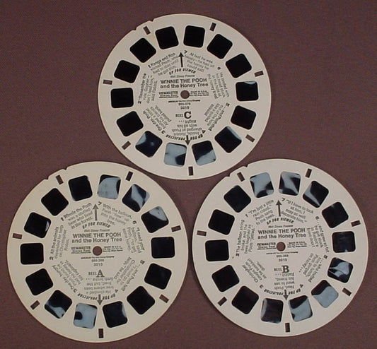 View-Master Set Of 3 Reels, Disney Winnie The Pooh And The Honey Tree, 3010, 005-268, 005-269, 005-270, 1964