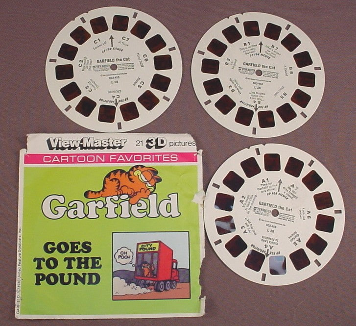 View-Master Set Of 3 Reels, Garfield Goes To The Pound – Ron's