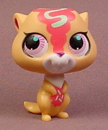 Littlest Pet Shop #3019 Tan Brown Prairie Dog With Pink Fancy Eyes,