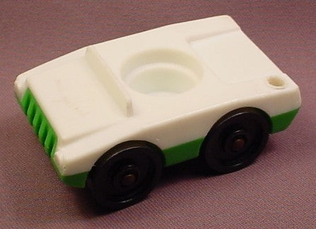 Fisher Price Vintage Single Seat Car With Green Base & White Top