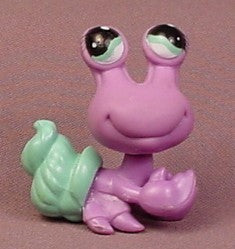 Littlest Pet Shop Purple Hermit Crab With Green Eyes, Aqua Blue Gre