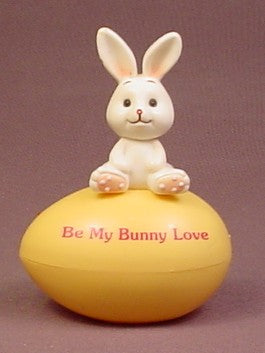 Easter Bunny Figure Sitting On An Egg That Opens, 3 1/2 Inches Tall