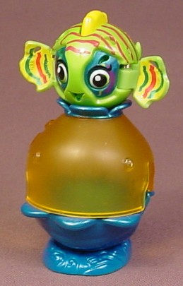 Zoobles #109 Mahi Neon Green Pink & Yellow Fish & Happitat