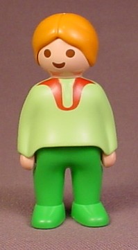 Playmobil 123 Adult Female Figure With Orange Hair In A Bun