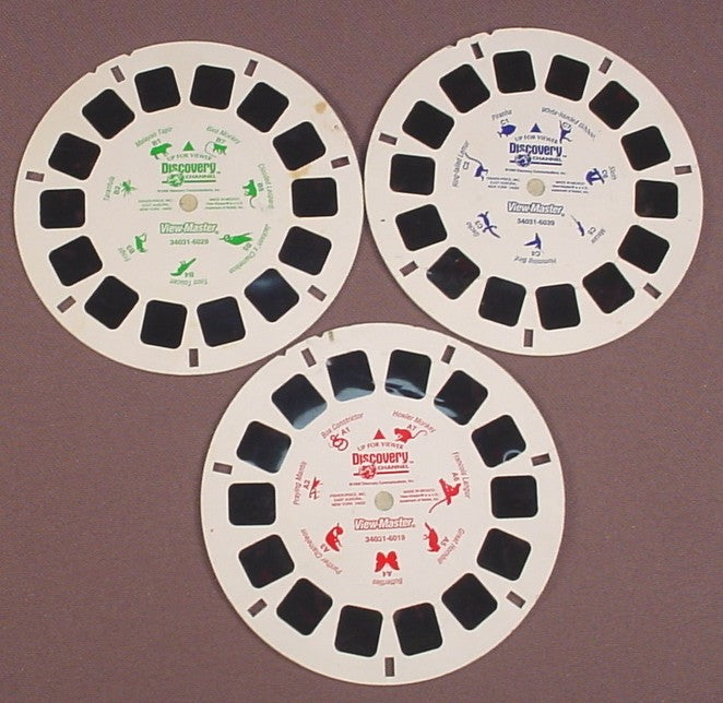 View-Master Set Of 3 Reels, Discovery Channel, 34031-6019 34031-6029  34031-6039, 1998, Viewmaster