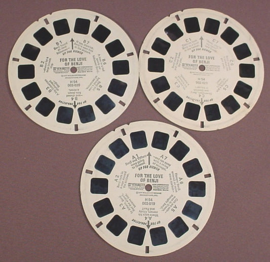 View-Master Set Of 3 Reels, For The Love Of Benji, H 54, H54, 1977 Mulberry Square Prod Inc
