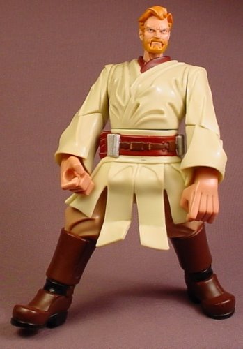 Star Wars Jedi Force Battlers Obi-Wan Kenobi Action Figure, 7 Inches Tall,  2005 Hasbro