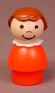 Fisher Price Vintage Girl With Dark Brown Sculpted Hair In A Bob