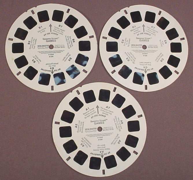 View-Master Set Of 3 Reels, Sesame St Games, 4164, Sesame Street, 1995 Children's Television Workshop