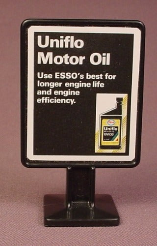 Playmobil Black Upright Sign With A Uniflo Motor Oil Sticker