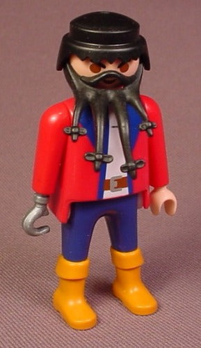Playmobil Adult Male Pirate Figure In A Red Jacket With Blue