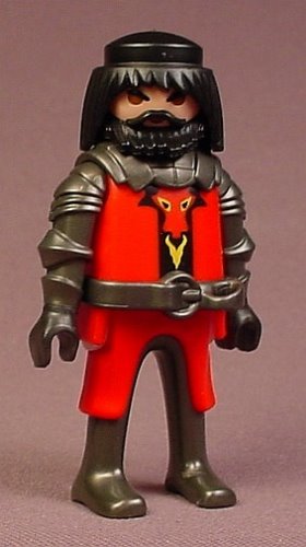 Playmobil Adult Male Dragon Lord Knight Figure In Red & Silver Armor