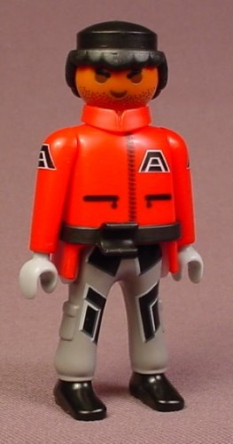 Playmobil Adult Male Dark Ranger Figure In A Red Space Suit