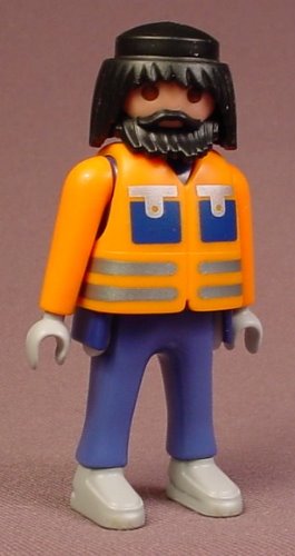 Playmobil Adult Male Arctic Scientist Figure In An Orange Jacket