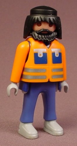 Playmobil Adult Male Arctic Scientist Figure In An Orange Jacket