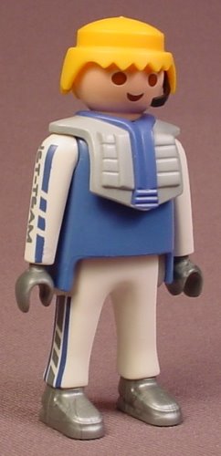 Playmobil Adult Male Jet Pilot Figure In A Blue & White Outfit