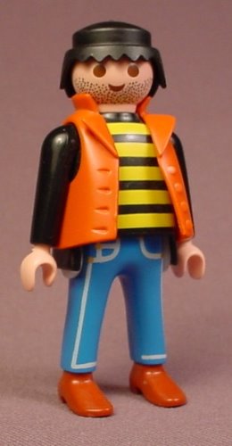 Playmobil Adult Male Robber Or Crook Figure In A Brown Vest