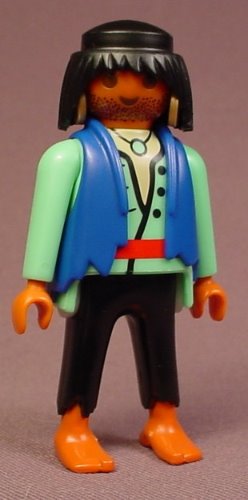 Playmobil Adult Male Pirate Figure With Dark Skin Tone