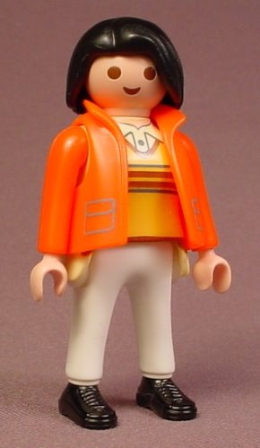 Playmobil Adult Female Paramedic Figure In An Orange Jacket