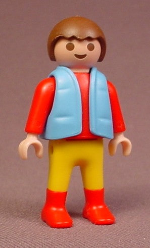 Playmobil Male Boy Child Go-Kart Racer Figure In A Light Blue Vest