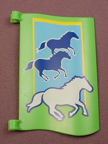 Playmobil Bright Green Rectangular Tall Flag Or Banner