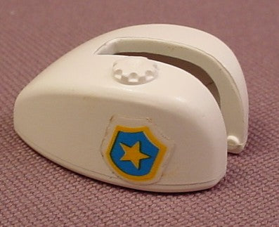 Playmobil White Motorcycle Gas Tank With Blue & Gold Police Sticker