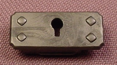 Playmobil Black Or Dark Metal Trunk Or Treasure Sliding Lock