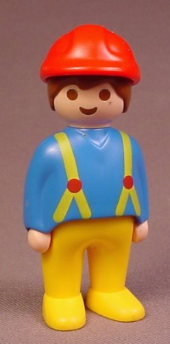 Playmobil 123 Adult Male Truck Driver Figure With A Red Hard Hat
