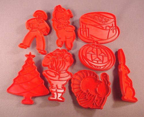 Tupperware Cookie Cutters Set of 8 Vintage Plastic Cookie Cutters 