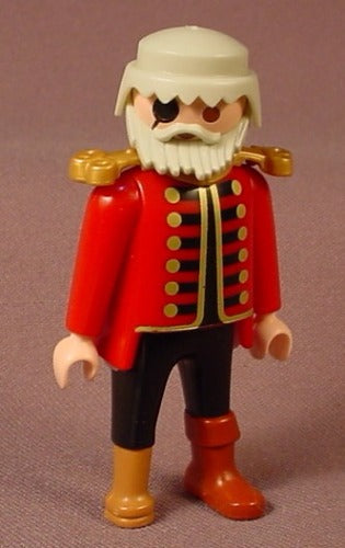 Playmobil Adult Male Pirate Captain Figure With Gray Hair & Beard