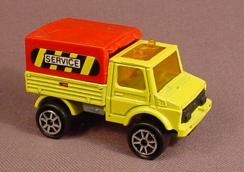 Majorette Unimog Truck #110, Yellow With A Red Cargo Cover