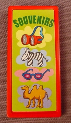 Playmobil Red Rectangular Sign Or Platform With A Souvenirs Sticker