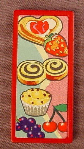 Playmobil Red Rectangular Sign With A Pastry Sticker